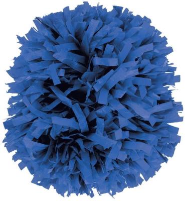 China Mix Color Yiwu Panda 6 Inch Plastic Matte Royal Blue Cheerleading Poms Hand Grip Cheerleading Poms for sale