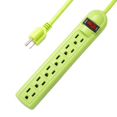 China ZHONG XING USA Residential / General Purpose Power Extension Socket 6 Outlets for sale