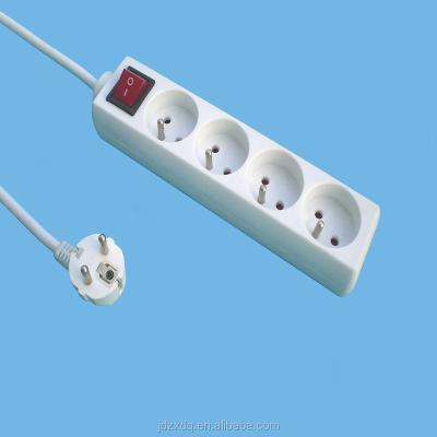 China Child Protection Device French 4 Way Switched Extension Electrical Outlet for sale