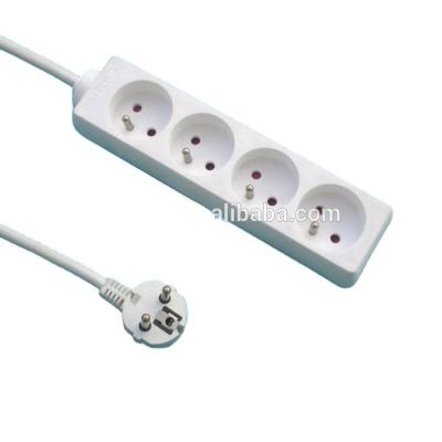 China Slim Strip 4 Way Safety 4 Outlet AC Wall Power Extension Electrical Socket for sale