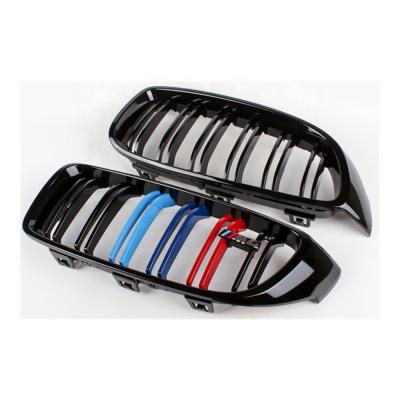 China M3 M4 Front Grille Double Slat Line For BMW 4 Series F32 F33 F36 M Series Color Double Slat Line Bumper Grill For BMW 2014-2020 for sale