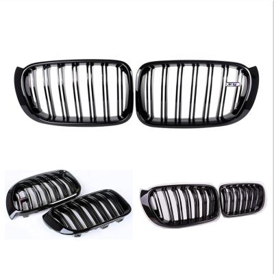 China Dual Line X3 X4 Dual Slat Grill Slat Line For BMW X Grill M Series 2014-2017 Glossy Black High Quality Good Style F25 F26 for sale