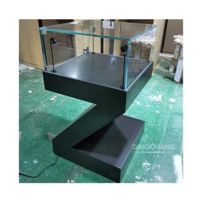 China Modern/Luxury Factory Custom Attractive Styles Nice Black Glass Jewelry Cases For Display, With Lockable Led Lights for sale