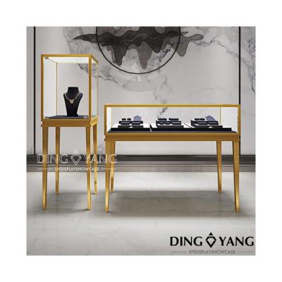 China Modern / Luxury Factory Custom Metal Framed Jewelry Display Cases With Competitive Price, Ships Fully Assembled Lockable for sale