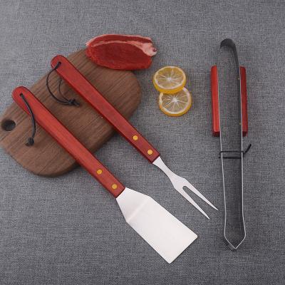 China Factory and Wholesale Easily Cleaned Home Barbecue BBQ Tool 3pcs Stainless Steel Outdoor Tool Kit for sale