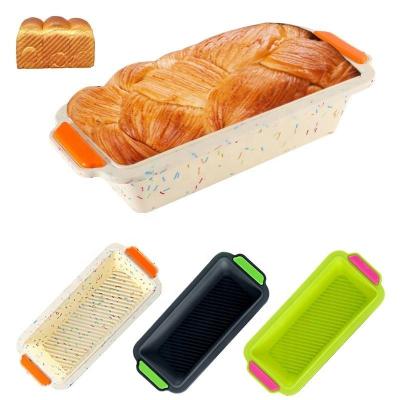 China Sustainable Bakeware Non-Stick Baking Tools Rectangular Silicone Bread Pan Cake Tray Long Square Cake Mold Toast Bread Mold for sale