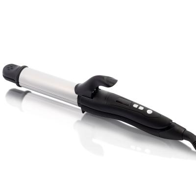 China Automatic Curling 2 In 1 LCD Display Hair Straightener Hair Curling Iron Wand for sale