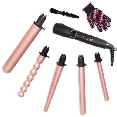 China 2021 Professional Hair Custom Salon Curling Private Label 5 in 1 LCD Display Interchangeable Curling Iron for sale