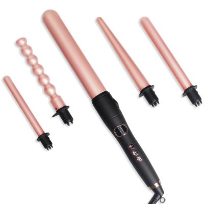 China Professional Electric Fast Hair Curler LED Display Hair Curler Barrel Curling Iron Heater 40MM PTC Chrome Chrome for sale