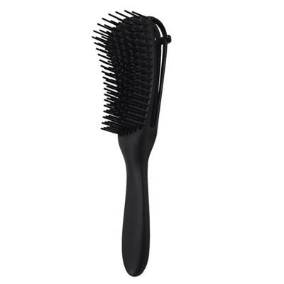 China Best Nondisposable Rubber Grip Eight Handle Good Quality Soft Rubber Claw Detangling Massage Women Hair Brush for sale