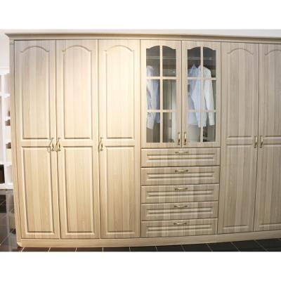 China (Size) Color Adjustable Modular Wooden Wardrobe For Bedroom Wardrobe With Hinged Door Matte White Melamine Wardrobe for sale