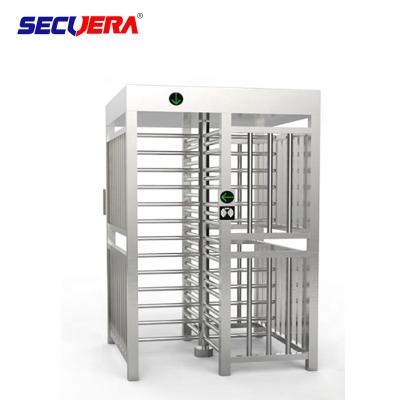 China Automatic pedestrian waist high 304 stainless steel swing turnstile with RFID card/fingerprint reader for sale