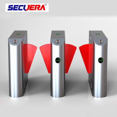 China Barreira de aço inoxidável da aleta do leitor de cartão da impressão digital RFID do sistema do torniquete do controle de acesso da porta da única pista à venda