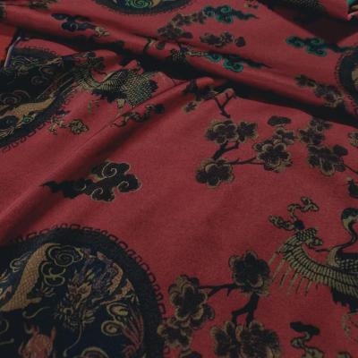 China Hot Vintage Print Dress Fabric Hangzhou Apparel Anti-Static for sale