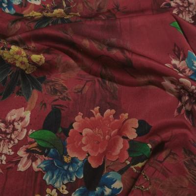 China Retro Anti-static Imitated Silk Printed Silky Soft Apparel Fabric Clothing Fabric for sale