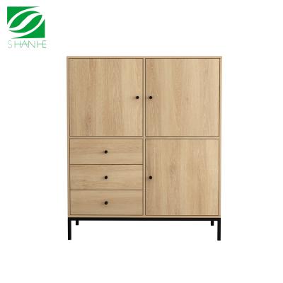 China shanhe mdf living room home furniture solid wood sideboard, home furniture living room cabinets for sale