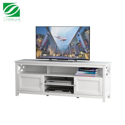 China Europe Latest Furniture Shanhe Wooden French Style Design White Modern Tv Stand Unit For Hall for sale