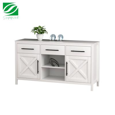 China Shanhe Modern Solid Wood Living Room White Sideboard for sale