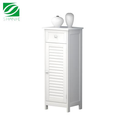 China Europe Small 1 Drawer Slim Wooden 1door Organizer Floor Cabinet For Bathroom European Style for sale