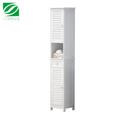 China Custom White Europe Shanhe MDF Stacked Chest Of Drawers , China Wooden Tall Blind Corner Cabinet for sale