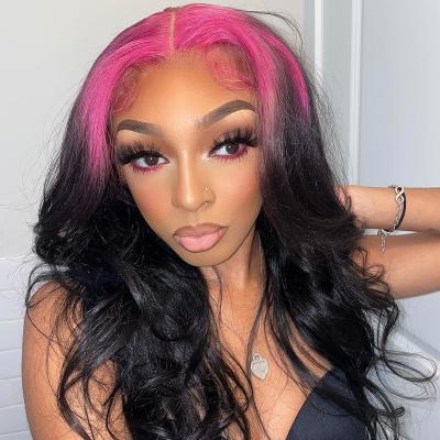 China Body Wave Body Wave Lace Headband Wig Pink Purple Blonde Colored Natural Hairline Front Human Hair Toupee Wigs HD Lace Wigs For Black Women for sale