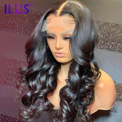 China Body Wave 13x4 Lace Frontal Wig Natural Black Color HD Lace Closure Wigs Hair Lace Front Brazilian For Black Women Plucked for sale