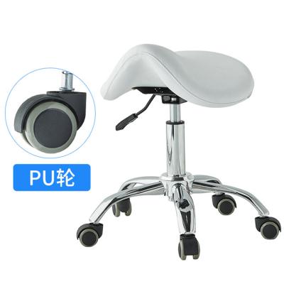 China Modern Popular Design Portable Saddle Salon Beauty Salon Stool Adjustable With Wheels for sale