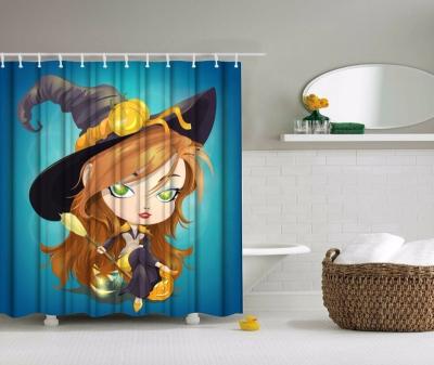 China Sustainable High Quality Polyester Digital Printing Stylish Shower Curtain for sale