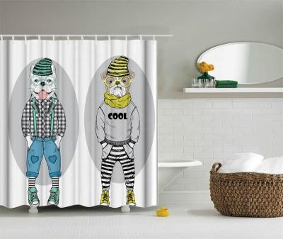 China Sustainable Creative Special Digital Printing Eco-friendly Shower Curtain for sale