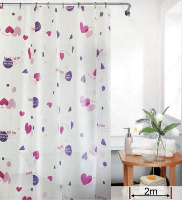 China Durable Rust Free Nice Printing Popular PEVA Shower Curtain for sale