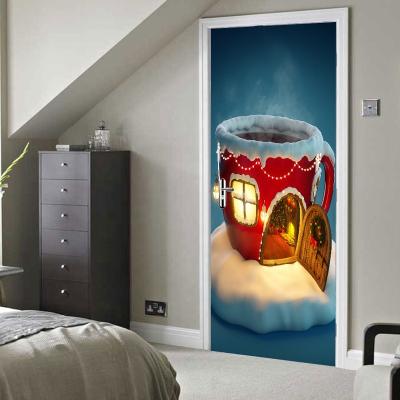 China Waterproof+Eco-friendly Custom Self Adhesive Printing Die Cut Door Decals Wall Sticker for sale