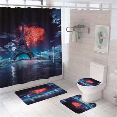 China Nice Sustainable Bathroom Printed New Fashion Bathroom Mat Set for sale