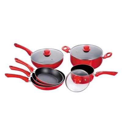 China Newest Promotion 9 Pcs Aluminum Non Stick Cookware Sustainable Set for sale