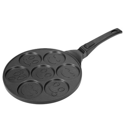 China 7 Holes 26CM Smiley Face Pancake Viable Non-Stick Egg Pan for sale