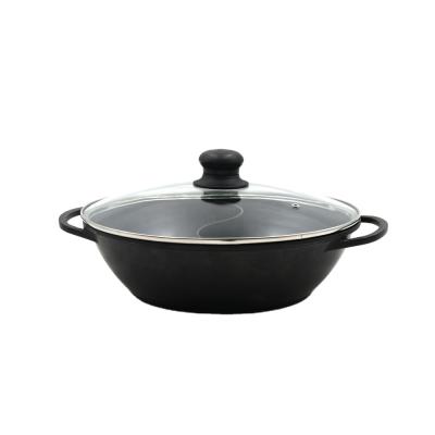 China Ejoyway Aluminum Different Size Non-Stick Two-Flavor Sustainable Hot Pot Split Wok Cookware for sale