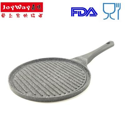 China Sustainable Joyway Grill Pan 26cm Die Cast Aluminum Pancake Waffle Maker Round Frying Pan for sale