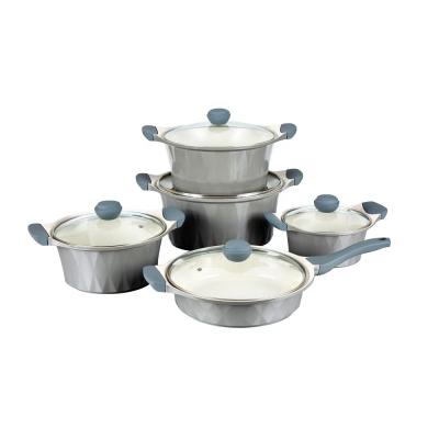 China Sustainable Aluminum Nonstick Cooker Set Cookware 10pcs Sets / Cookware Soup / Casserole / Pots and Pans Set for sale