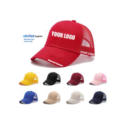 China JOINT Wholesale Custom Hats Distressed Trucker Hat With Logo Blank Baseball Trucker Mesh Applique Mens Baseball Cap 6 Panel Hat Male for sale