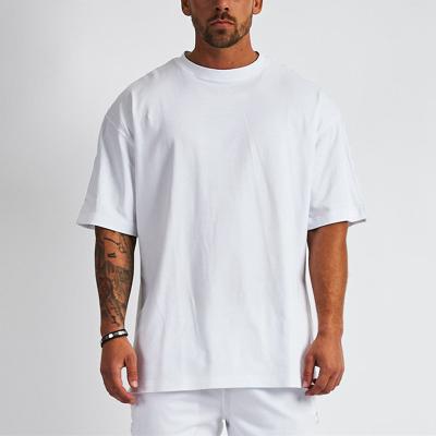 China 100% Heavy Custom Logo Custom Logo T-shirt Cotton Drop Shoulder Plus Size Men's T-shirt Oversized Ttshirt for sale