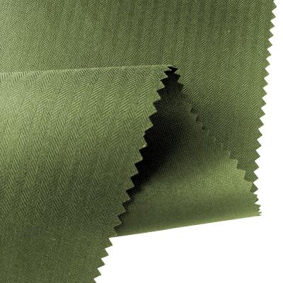 China Waterproof Working Clothes Cationic Fabric Polyester Twill Herringbone Fabric Heavy PU Coated Fabric for sale