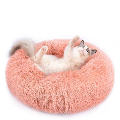 China Top Selling Travel Soft Stuffed Pillow Pet Cat Dog Bed Washable Long Zipper Around Larger Fluffy Pet Bed for sale