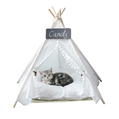 China Wholesale Four Seasons Travel Indoor Luxury Portable Cute White Puppy Bed Soft Pet Tent for Dog and Cat for sale