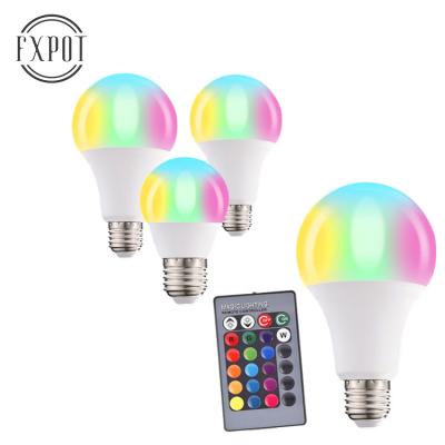 China High Efficiency FXPOT E27 B22 3W 5W 9W RGBW Multicolor 16 Million Color Changing Led Smart Light Bulb Remote Control for sale