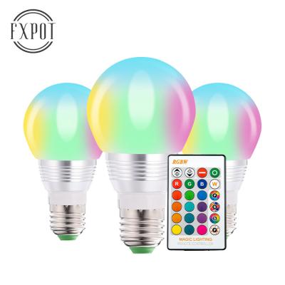 China High Efficiency FXPOT 5W RGBW LED Bulb For Indoor Lights CTRL Remote Lamp E27 B22 GU10 RGB Lamps Bedroom Home Decor for sale