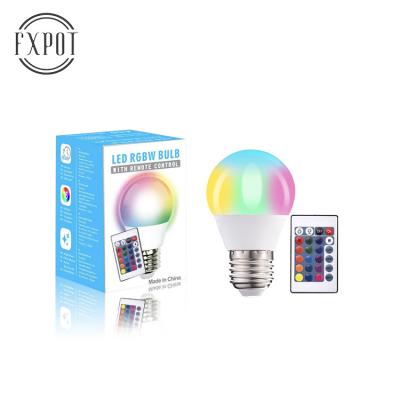 China FXPOT China Suppliers E27 B22 3W Dimmable RGB RGBW Multicolor Remote Control Led Bulb Light for sale