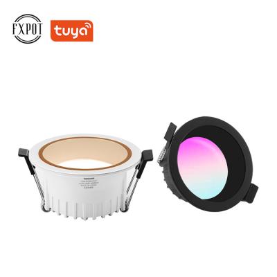 China High Efficiency FXPOT Tuya Telephone WIFI Bluetooth Recessed 16 Color Changing Rgbw Led Ceiling Downlight for sale