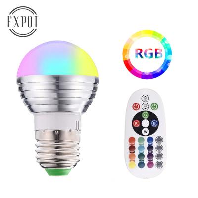 China Wholesale High Efficiency FXPOT Dimming 5W Aluminum Infrared Remote Control 16 Color Led RGB Smart Bulb Light for sale