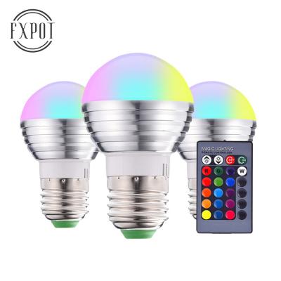 China High Efficiency FXPOT Fres Sample 5W Rgbw 16 Color Changing Light Aluminum Infrared Led Remote Control Smart Bulb for sale