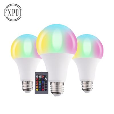 China Factory Wholesale Low Moq High Efficiency FXPOT Remote Control Colorful 15W RGBW Led Lights Smart Bulb For Home Hotel for sale