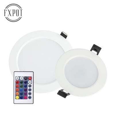 China High Efficiency FXPOT RGBCW Remote Control 10W RGB Smart Recessed Color Changing Downlight for sale